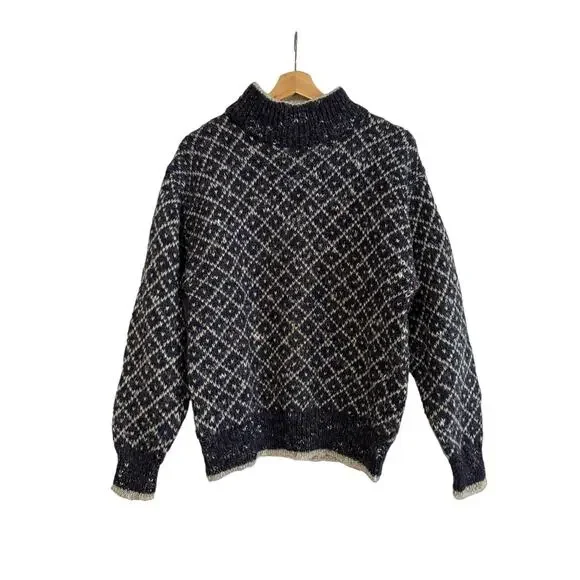 DD Sloane VINTAGE womens wool blend sweater Nordic style crewneck size M - Picture 1 of 12